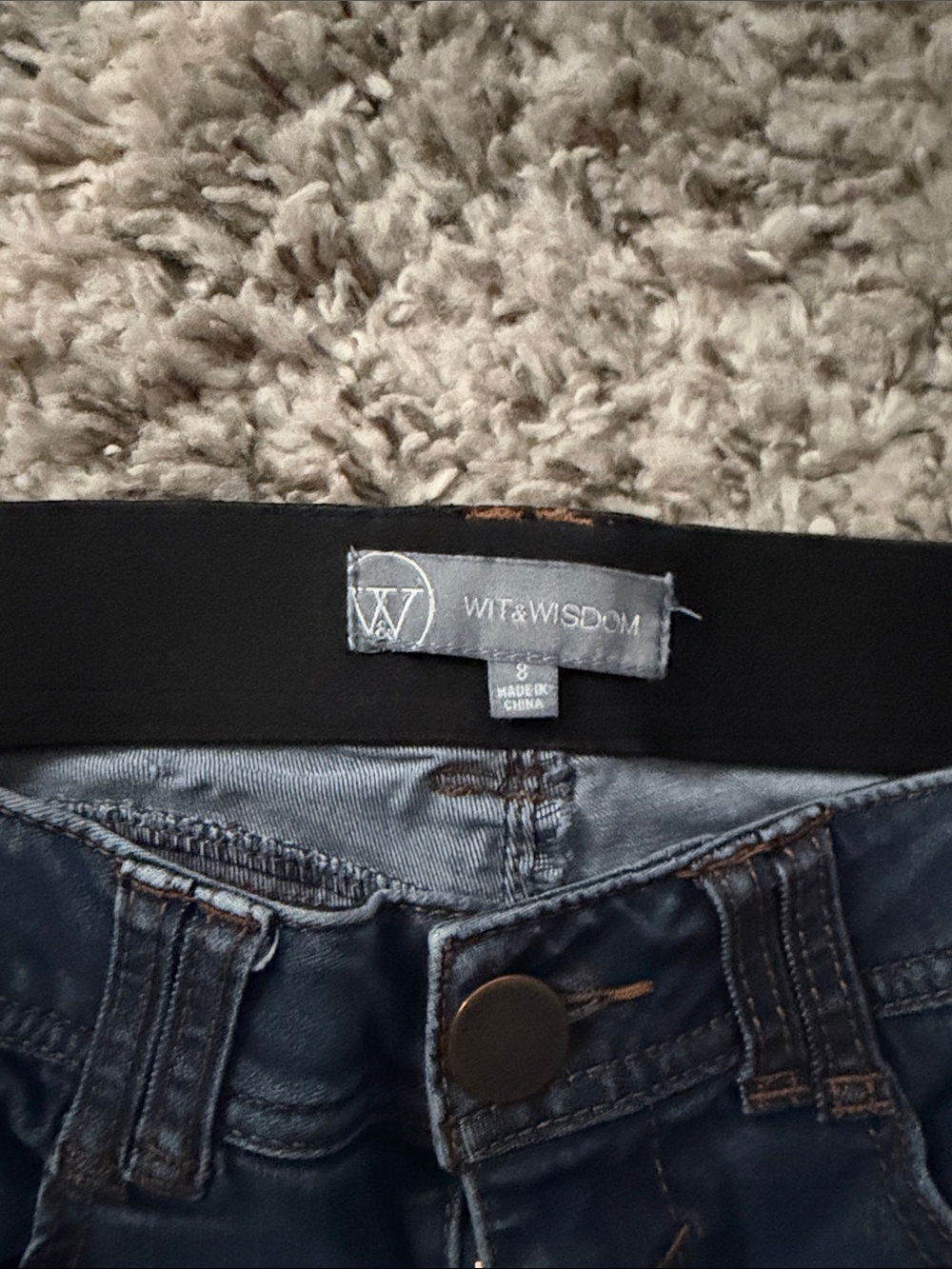Wit & Wisdom Dark Blue Flare Jeans — Mid-Rise Stretch - Picture 2 of 3